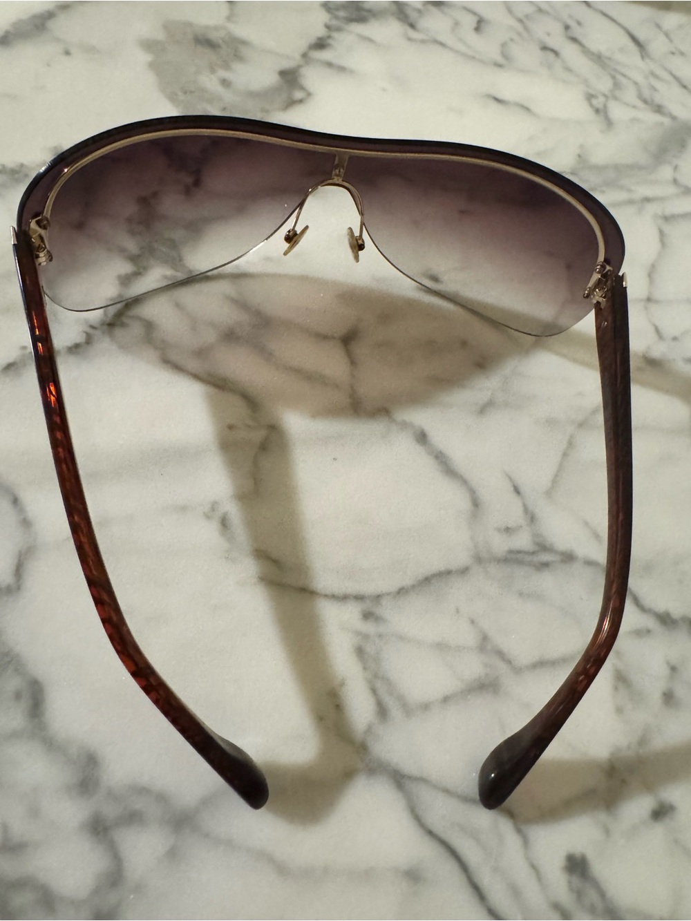 Marc by Marc Jacobs Y2K Oversized Shield Sunglasses - Brown Gradient - Picture 2 of 8